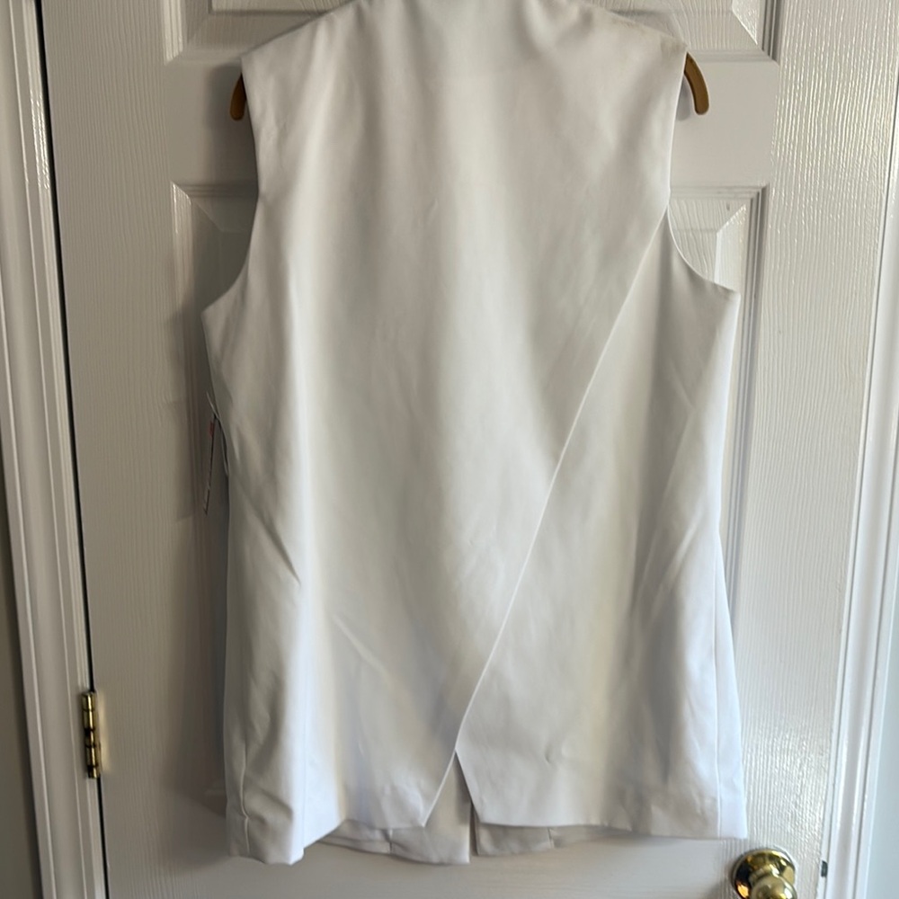 Peter Nygard Sz 14 Sleeveless Blazer Vest slit back & still stitched pockets! - Picture 8 of 13